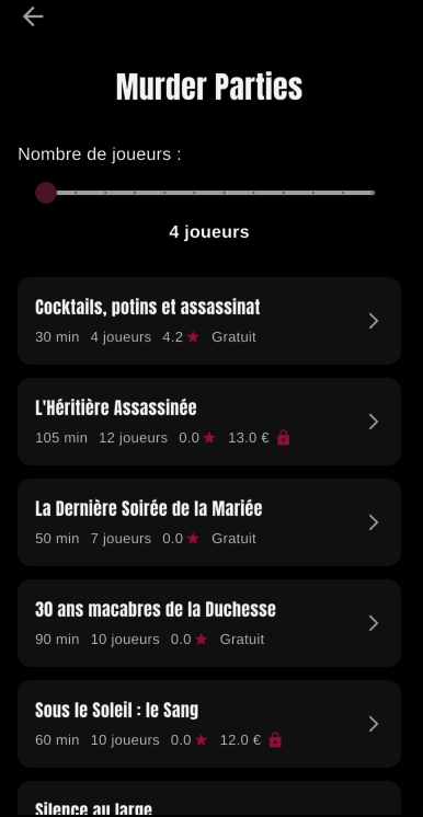 Choix des scénarios